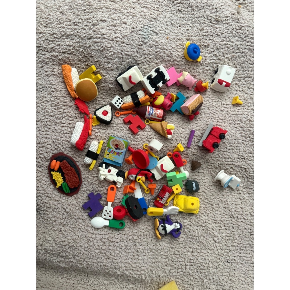 Mixed Lot 3D Puzzle Erasers Food Sushi Vehicles Animals Kawaii Novelty Toys